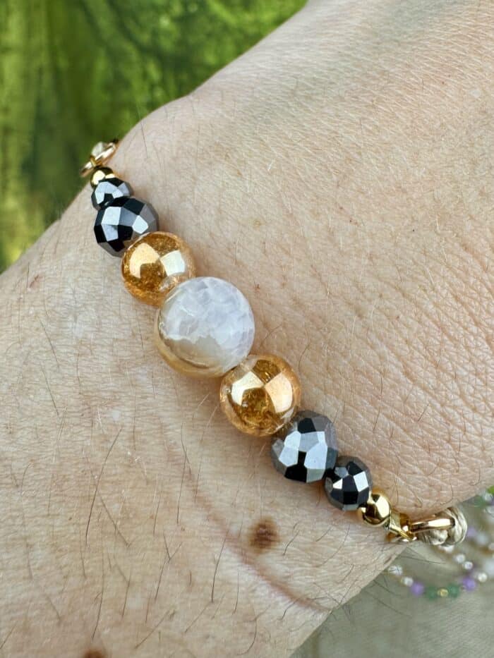 Sunset Aura Achat Silizium Armband - Solar Code – Lichtkraft, Erdung & energetische Klarheit 7 Seelenbewusst