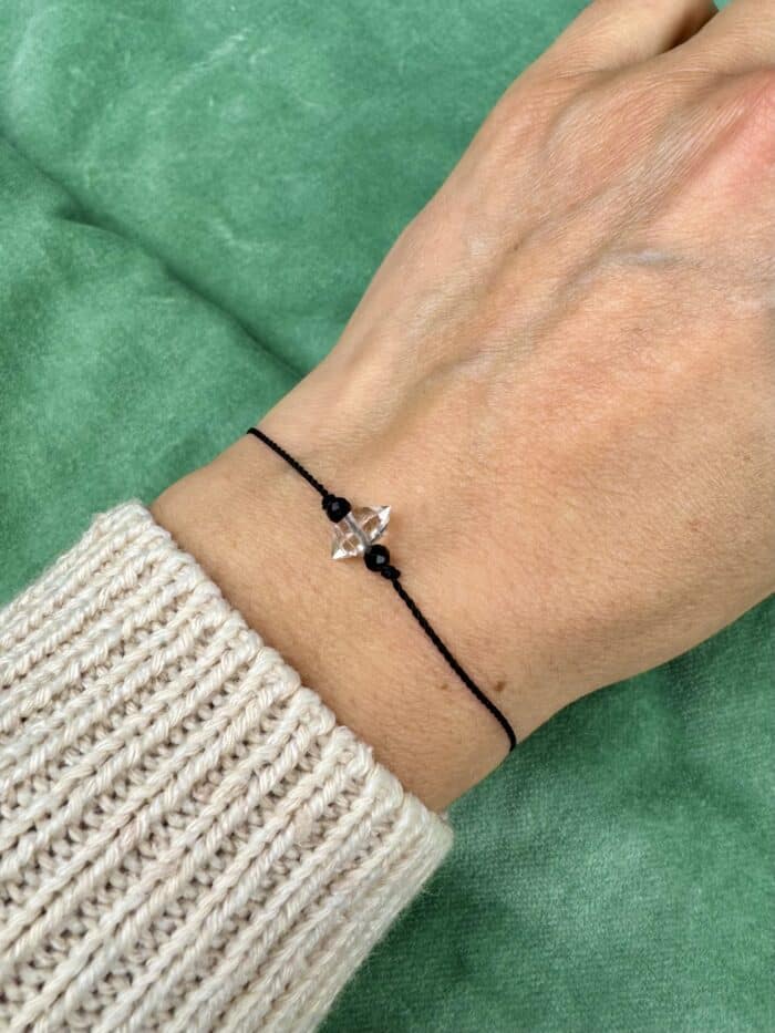 Seelenkristall Armband - Herkimer Diamant Turmalin - schwarz 6 Seelenbewusst