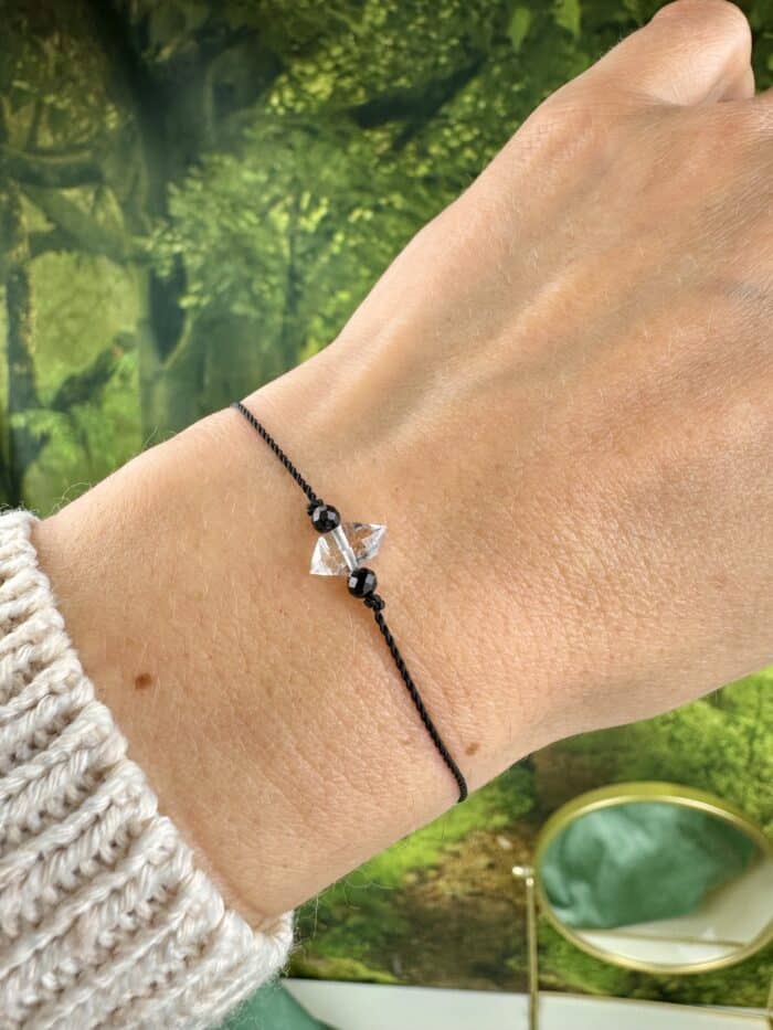Seelenkristall Armband - Herkimer Diamant Turmalin - schwarz 5 Seelenbewusst