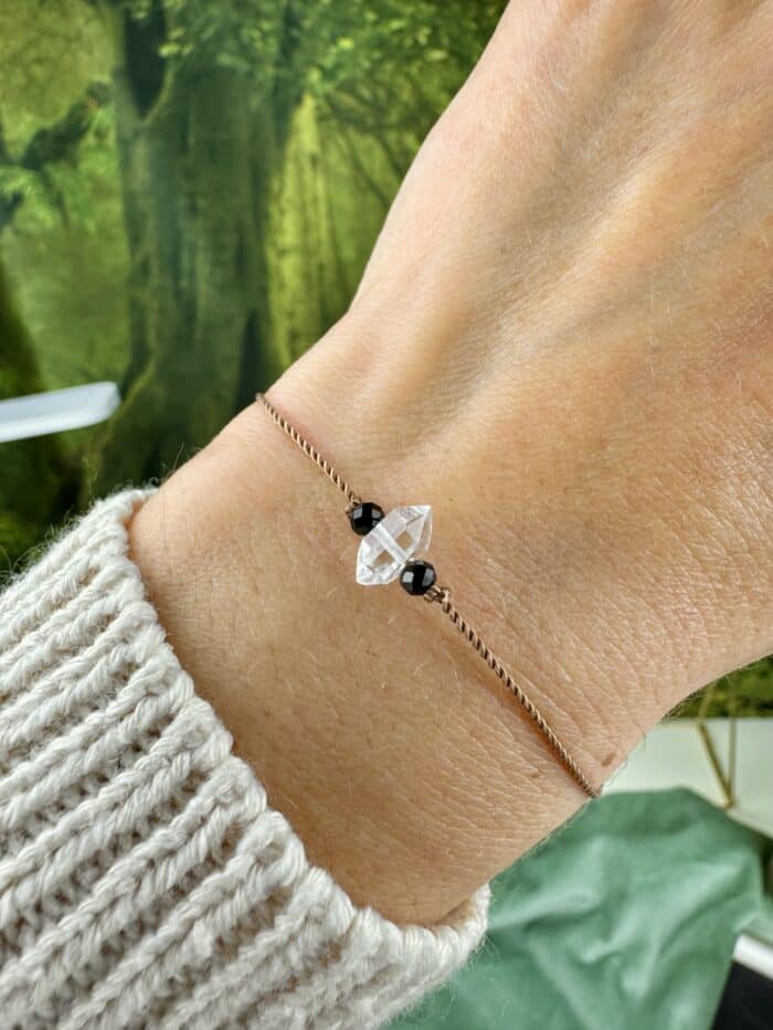 Seelenkristall Armband - Herkimer Diamant Turmalin - schwarz 3 Seelenbewusst