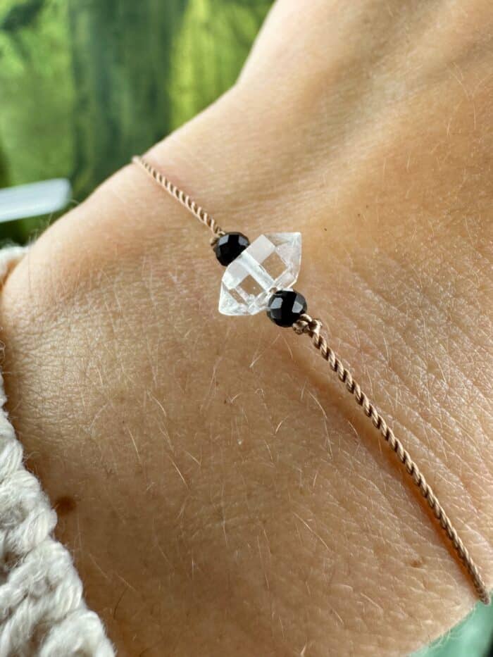 Seelenkristall Armband - Herkimer Diamant Turmalin - schwarz 2 Seelenbewusst