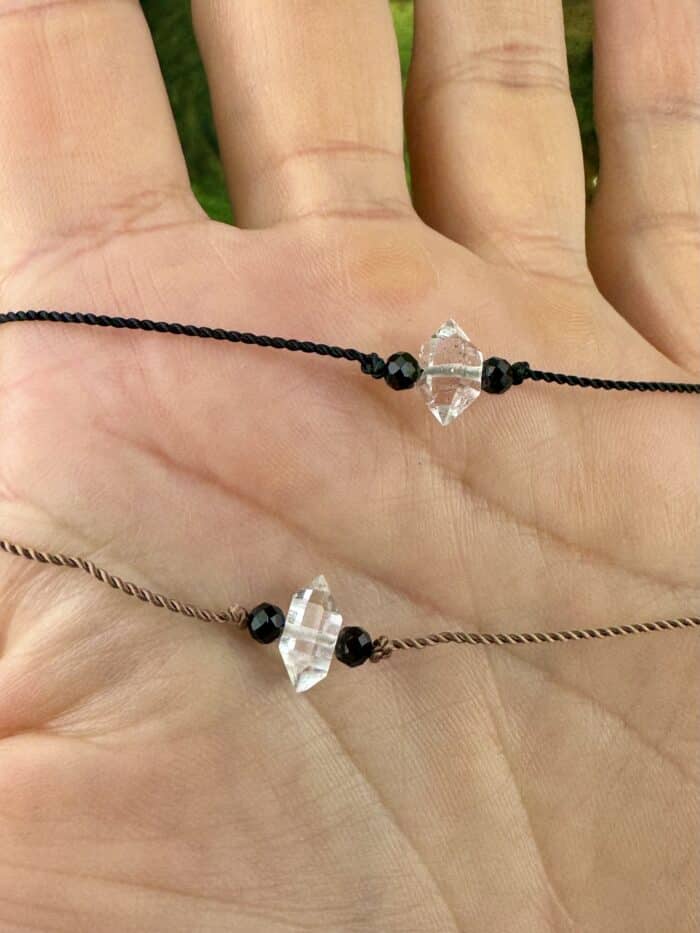 Seelenkristall Armband - Herkimer Diamant Turmalin - hellbraun 3 Seelenbewusst