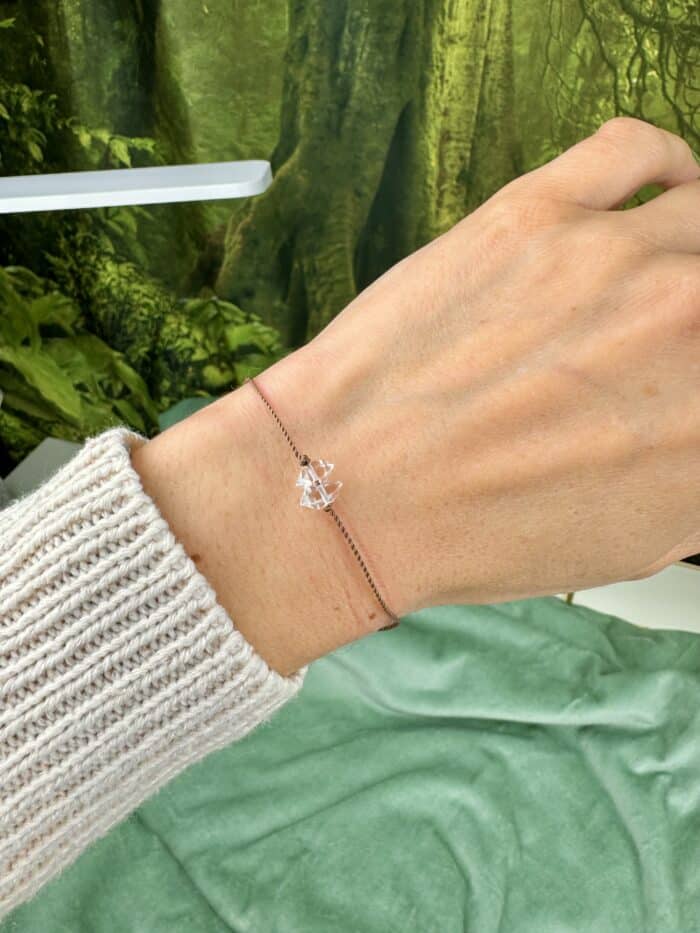 Seelenkristall Armband - Doppel Herkimer Diamant - hellbraun 2 Seelenbewusst