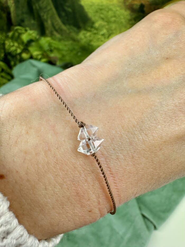 Seelenkristall Armband - Doppel Herkimer Diamant - hellbraun 5 Seelenbewusst
