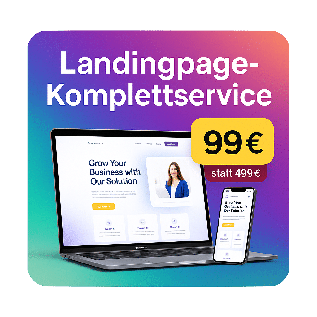 Mockup einer Landingpage auf Laptop & Smartphone