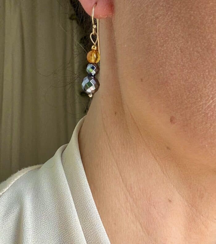 Schmuck-Set „Sonnenglanz“ – Citrin, Palo Santo & Silizium – Bild 6
