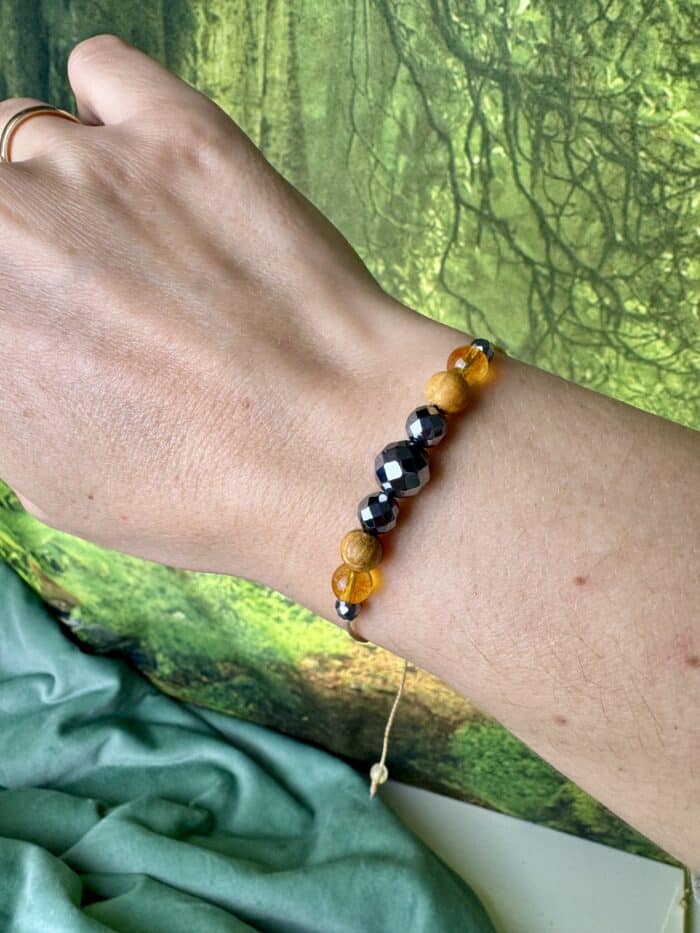 „SoulBalance“ – Duftendes Armband mit Citrin, Palo Santo & Silizium – Bild 5