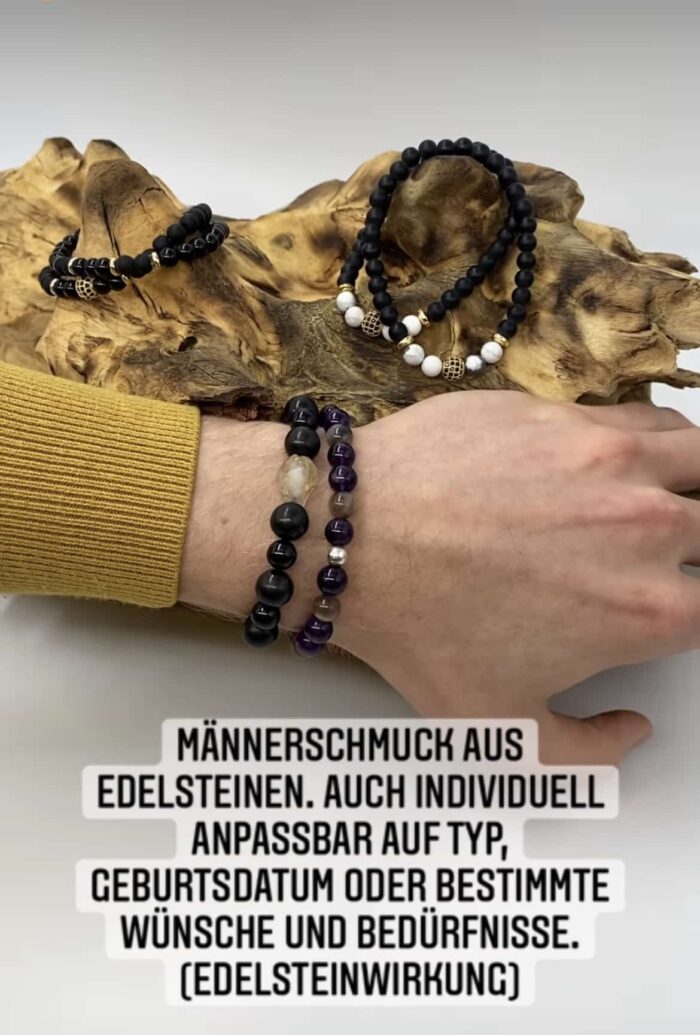 Herren Edelstein Seelen-Armband Individualauftrag 2 Seelenbewusst